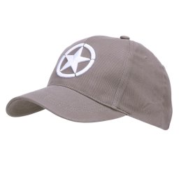 FOSTEX čepice baseball 3D výšivka ALLIED STAR WWII ŠEDÁ