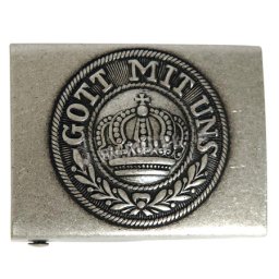 MIL-TEC přezka na opasek "GOTT MITT UNS" PRUSKÁ ŠEDÁ