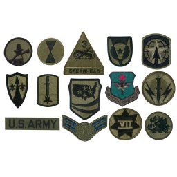 Nášivka MILITARY různé druhy OLIV 50 ks v balení