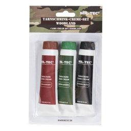 MIL-TEC barvy maskovací v tubě SET 3x30g ČERNÁ/ZELENÁ/HNĚDÁ