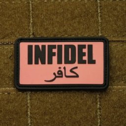 JACKETS TO GO nášivka INFIDEL plast RŮŽOVÁ/ČERNÁ