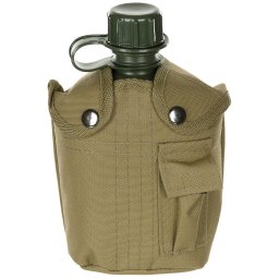 MFH láhev polní US nylonový potah 1L COYOTE BROWN