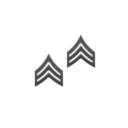Odznak hodnosti SERGEANT SUBDUED ČERNÝ