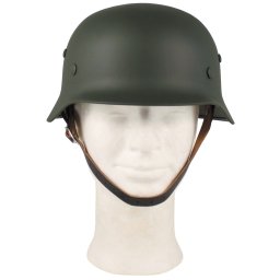 MFH helma ocelová WWII s koženým vnitřkem ZELENÁ
