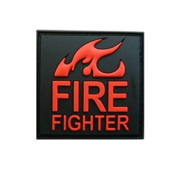JACKETS TO GO nášivka FIRE FIGHTER plast ČERNÁ/ČERVENÁ