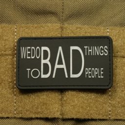 JACKETS TO GO nášivka WE DO BAD THINGS plast ČERNÁ