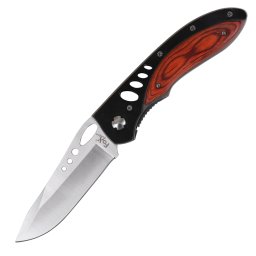 FOX Outdoor nůž zavírací 22,5x9,5cm perforovaný DŘEVO/ČERNÁ