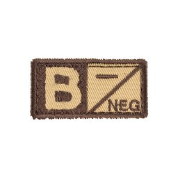 MILITARY RANGE nášivka krevní skupina B NEG VELCRO PÍSKOVÁ