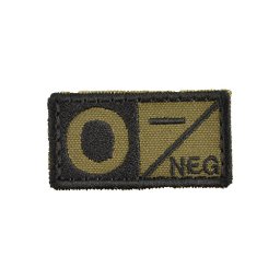 MILITARY RANGE nášivka krevní skupina 0 NEG VELCRO ZELENÁ