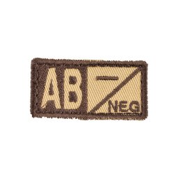 MILITARY RANGE nášivka krevní skupina AB NEG VELCRO PÍSKOVÁ