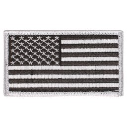 ROTHCO nášivka USA vlajka 4,5 x 8,5 cm velcro ČERNÁ/STŘÍBRNÁ