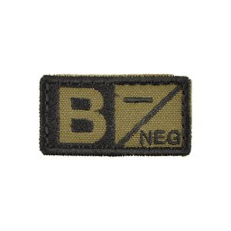MILITARY RANGE nášivka krevní skupina B NEG VELCRO ZELENÁ