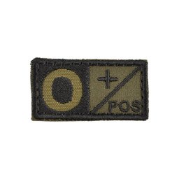 MILITARY RANGE nášivka krevní skupina 0 POS VELCRO ZELENÁ