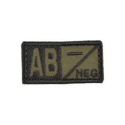 MILITARY RANGE nášivka krevní skupina AB NEG VELCRO ZELENÁ