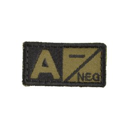 MILITARY RANGE nášivka krevní skupina A NEG VELCRO ZELENÁ