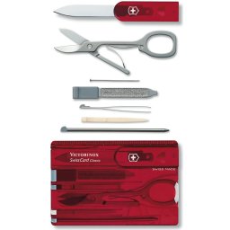 VICTORINOX karta SwissCard CLASSIC ČERVENÁ transparentní