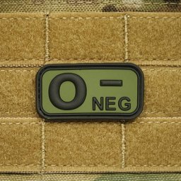 Nášivka KREV 0 NEG plast ZELENÁ