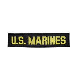 NAVYS nášivka US MARINES - ČERNÁ se žlutou nití