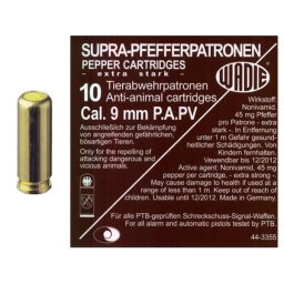 WADIE náboj pepřový P.A. PV SUPRA PFEFFER 9 mm 10ks pistole