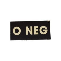 MILITARY RANGE nášivka IFF IR krevní skupina VELCRO 0 NEG ČERNÁ