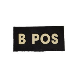 MILITARY RANGE nášivka IFF IR krevní skupina VELCRO B POS ČERNÁ