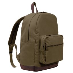 ROTHCO batoh VINTAGE TEARDROP kožené prvky ZELENÝ