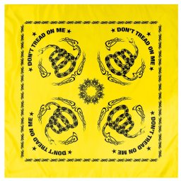 ROTHCO šátek DON´T TREAD ON ME 55 x 55 cm ŽLUTÝ