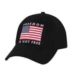 ROTHCO čepice baseball FREEDOM IS NOT FREE ČERNÁ