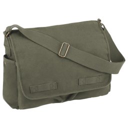 ROTHCO taška VINTAGE přes rameno 38 x 28 x 15 cm ZELENÁ