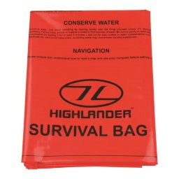 HIGHLANDER nouzový pytel SURVIVAL 90 x 180 cm ORANŽOVÝ
