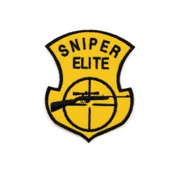 NAVYS nášivka SNIPER ELITE s odstřelovací puškou ŽLUTÁ