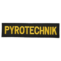 NAVYS nášivka PYROTECHNIK malá ČERNÁ se žlutou nití