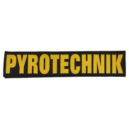 NAVYS nášivka PYROTECHNIK velká ČERNÁ se žlutou nití VELCRO