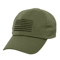 ROTHCO čepice baseball TACTICAL OPERATOR vlajka US ZELENÁ