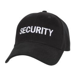 ROTHCO čepice baseball bílý nápis "SECURITY" ČERNÁ