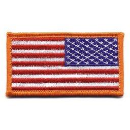 ROTHCO nášivka USA vlajka reverzní 4,5 x 8,5 cm ORANŽOVÝ lem