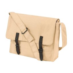 ROTHCO taška přes rameno plátěná VINTAGE s koženými řemínky KHAKI