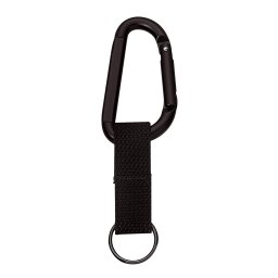 ROTHCO karabina JUMBO 80mm ČERNÁ s popruhem a kroužkem