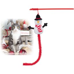 VÁNOČNÍ vábnička se sněhulákem - hračka pro kočky