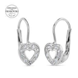 Zlaté náušnice SILVEGO srdíčka pro děti se Swarovski Zirconia