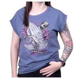 tričko dámské BLACK HEART - HOLLY HAND VINTAGE BLUE EXT - BLUE - 010-0180-BLU