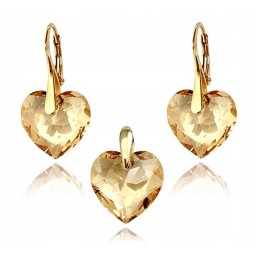 Pozlacené stříbrná souprava Heart Cut Golden
