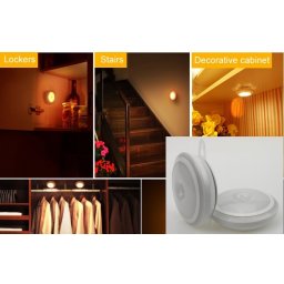 LED světlo kulaté na 3x 1,5V AAA baterie + pohybový senzor