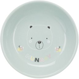 Keramická miska Junior NÍZKÁ 0,2 l/14 cm Barva: zelená - medvěd