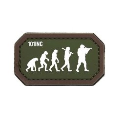 101INC nášivka AIRSOFT EVOLUTION velcro 3D PVC ZELENÁ/HNĚDÁ