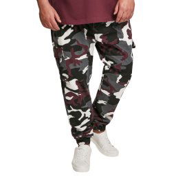 kalhoty pánské URBAN CLASSICS - Camo Cargo Jogging - wine camo - TB3137 - wine camo
