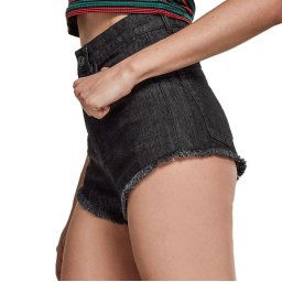 kraťasy dámské URBAN CLASSICS - Denim Hotpants - black washed - TB2000-black washed