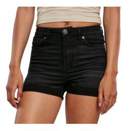 kraťasy dámské URBAN CLASSICS - real black washed - TB3452-real black washed