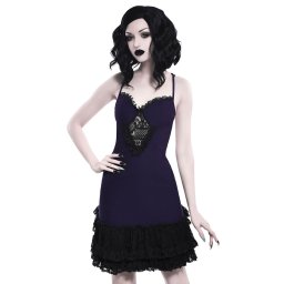 šaty dámské KILLSTAR - Vivienne Bustle - PLUM - KSRA001657
