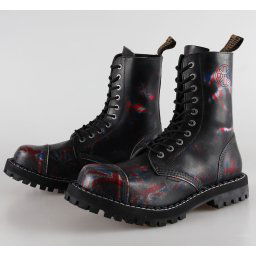 boty STEEL - 10 dírkové Union Jack Black - ( 105/106 Uk Black )